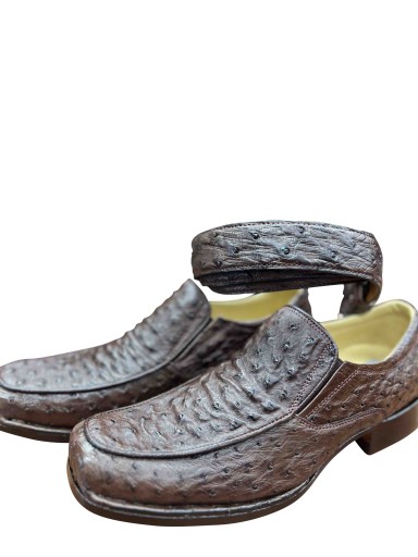 Ostrich Skin Slip Ons